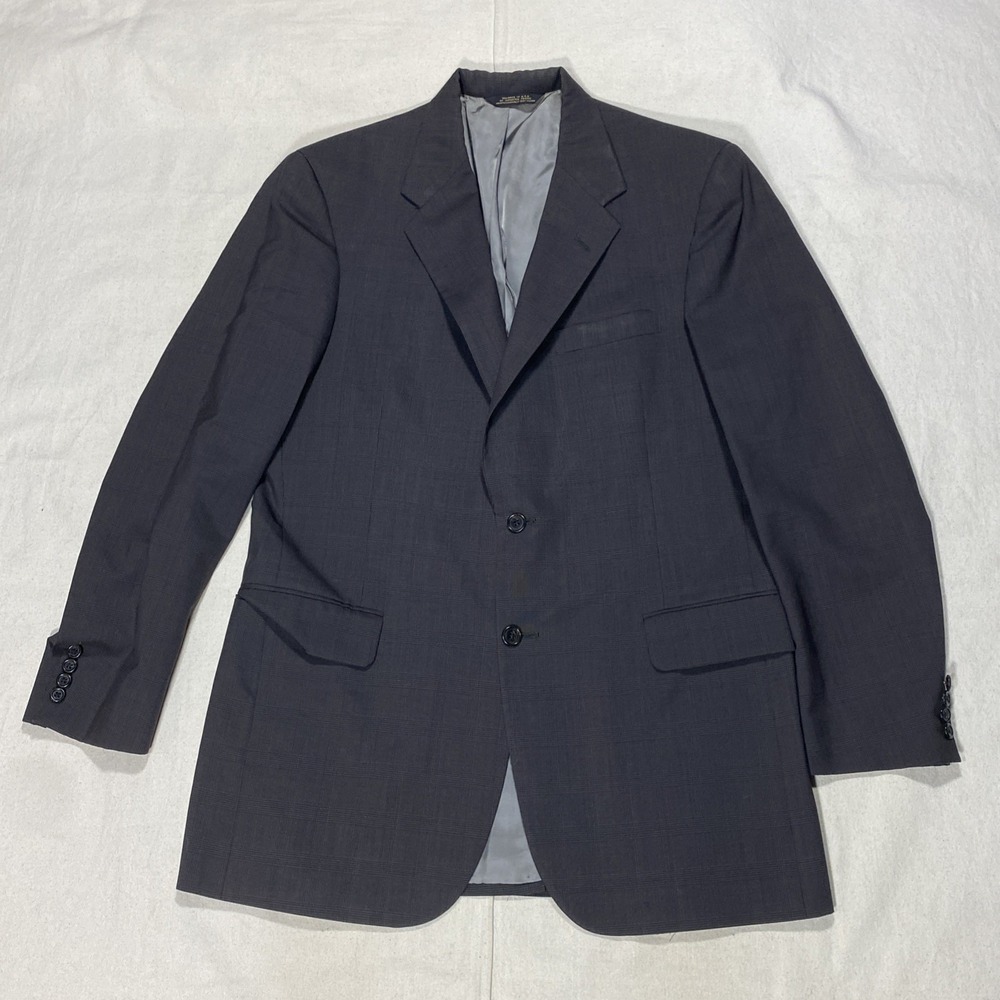 Kilgour French & Stanbury BARNEY'S NY Plaid Wool Blazer Sport Coat 42R